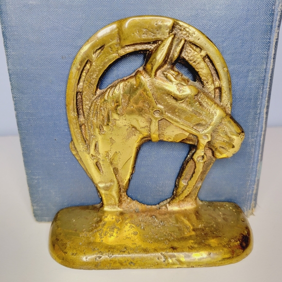 Solid Brass Horse Head Horseshoe Bookends Western Farrier - Picture 7 of 12